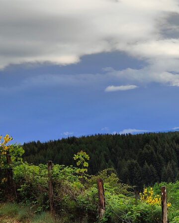 Vue sur la vallée par temps orageux