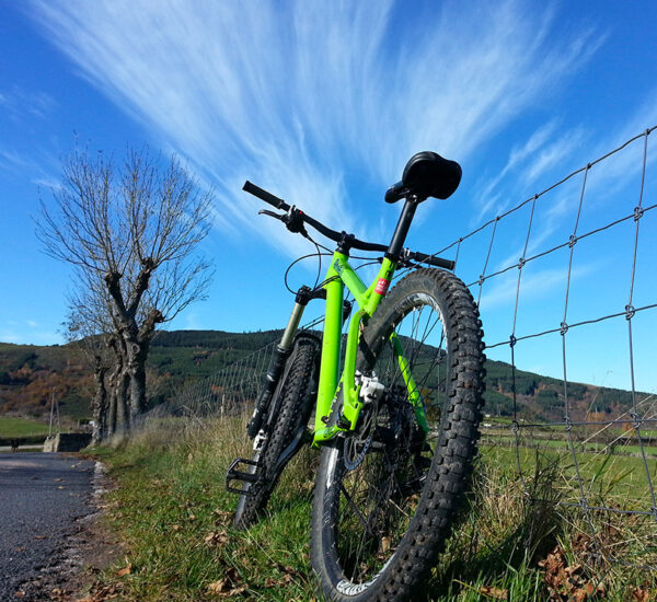 VTT contre une barrière